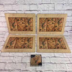 Vtg Pimpernel Premier Collection 4 Placemats 6 Coasters Set Oriental Expressions